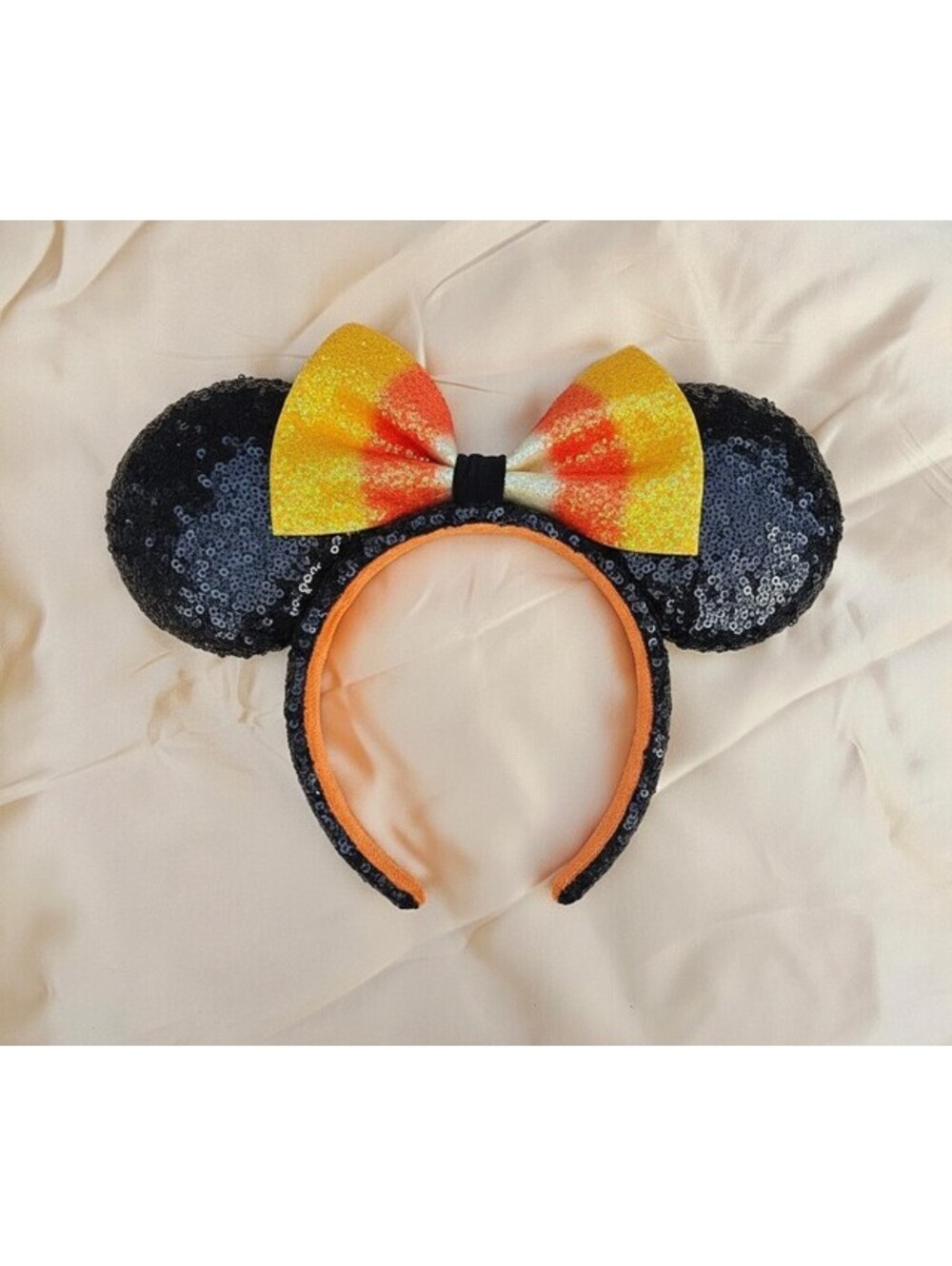 Halloween Minnie Mouse Ears Candy Corn Bow Headband